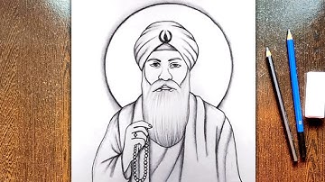 How to draw Guru Nanak Dev Ji | Easy Drawing | Step by Step for Bignner | The Royan Arts