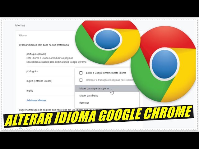 COMO ALTERAR O IDIOMA DO NAVEGADOR GOOGLE CHROME 