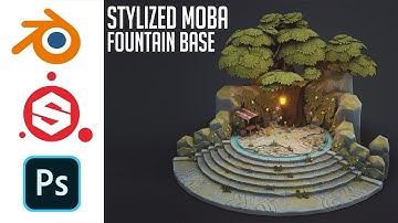 Stylized Fountain Base | Blender, Substance Painter and Photoshop | Full Speed Modeling Workflow