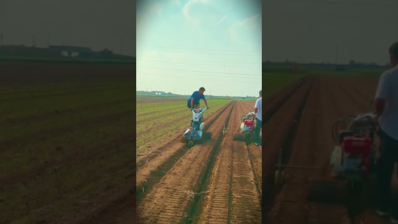 Sophisticated land digging machines in large fields 