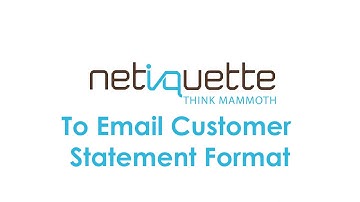 AMS-To Email Customer Statement Format