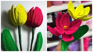 Crochet realistic tulip Easy tutorial (version2)