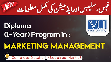 VU Diploma (1-Year) Program in : Marketing Management