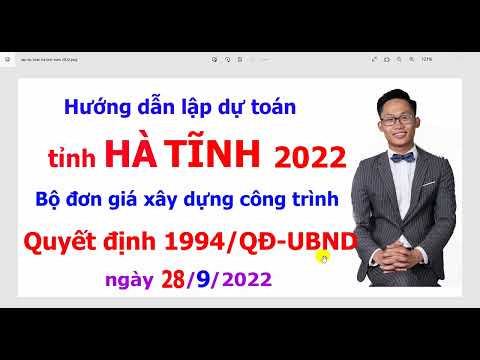 Hướng dẫn lập dự toán tỉnh Hà Tĩnh năm 2022 Quyết định 1994/QĐ-UBND | Duy Dự Toán