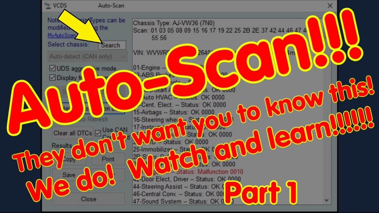 VCDS Auto Scan part 1 of 2