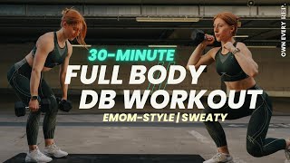 30 Min. Full Body Strength Workout With Weights | Dumbbells | Modifications Included | EMOM-Style