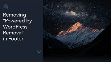 Remove Powered by WordPress in Footer