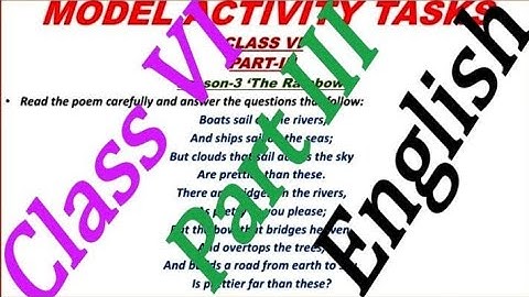 Class 6 English model activity task// class 6 model activity task // English model activity