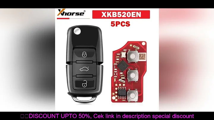 5PCS Xhorse XKB520EN Second Generation Replaced of XKB501EN Wire Remote Key for VW B5 Flip 3 Buttons
