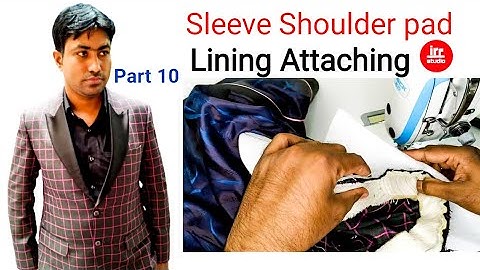 Checks Coat Stitching Part 10 | How To Sew A Coat Sleeve Shoulder pad lining | A to Z Sleeve Attach