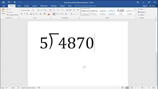 How to insert Long Division sign in Word screenshot 1