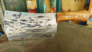 Making of HEAVY DUTY BUTCHER KNIFE#Making of huge butcher clever #forging #clever