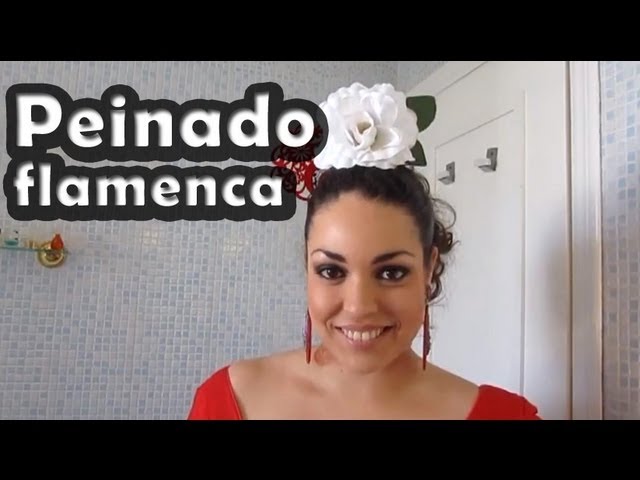 Peinado de flamenca, flor y peineta - Pretty and Olé - YouTube