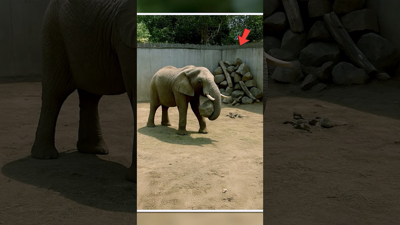 Elephant Kept Placing Stones in Corner of Enclosure…