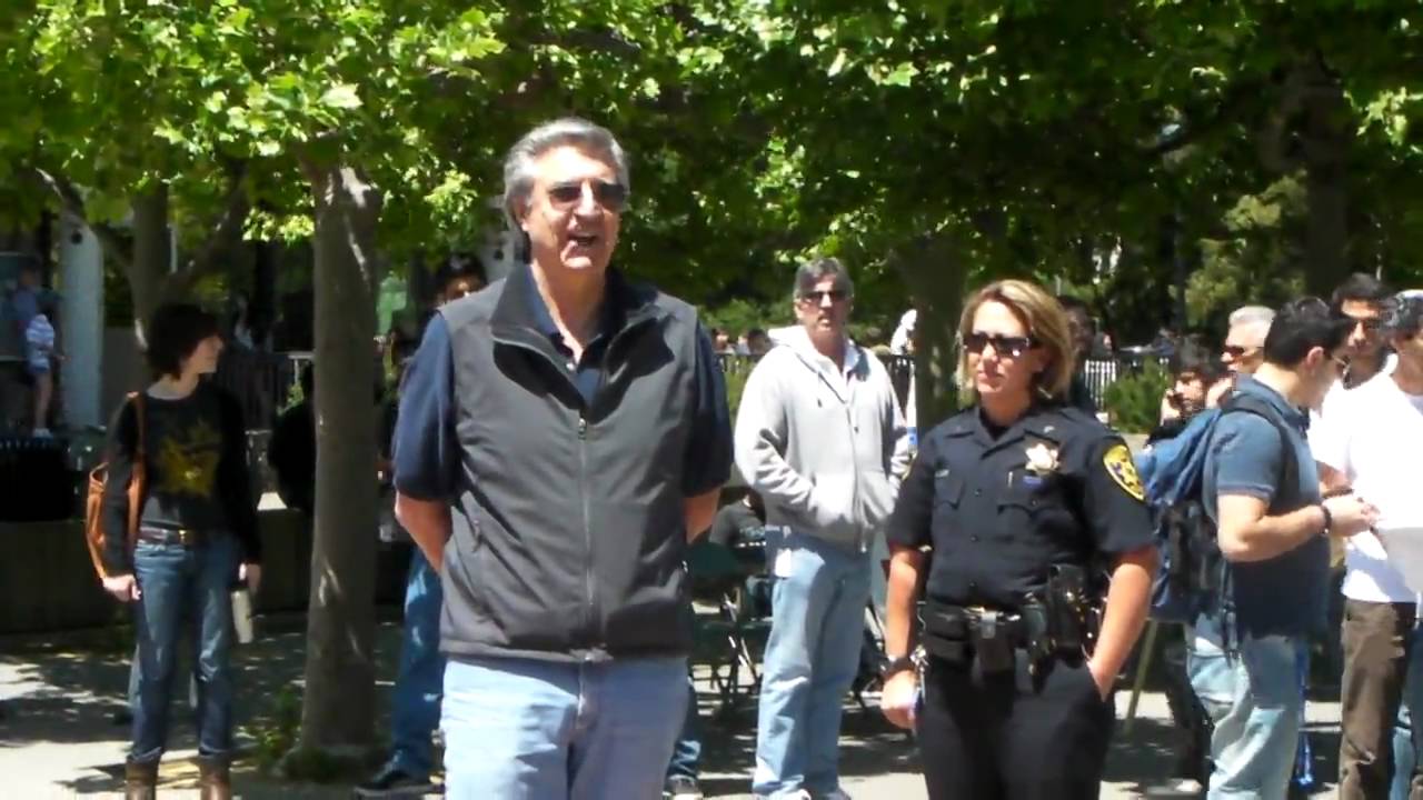 UC Berkeley Professor Andrew Gutierrez  heckling anti-hate rally.