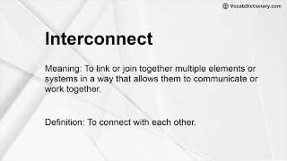 Interconnect Meaning