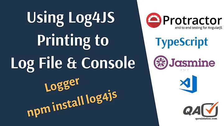 Protractor logging Log4JS | print to console & log file