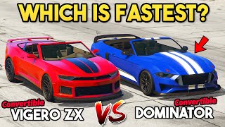 GTA 5 ONLINE - VIGERO ZX CONVERTIBLE VS DOMINATOR GT (WHICH IS FASTEST?)