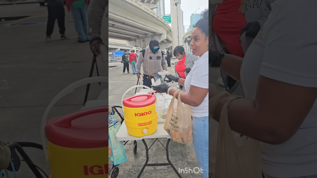 Feeding The Homeless Downtown Miami Florida #nonprofitorganization #winter #helpingothers 