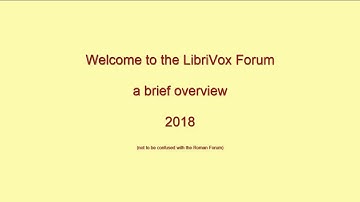 Welcome to the LibriVox Forum   2018 edition