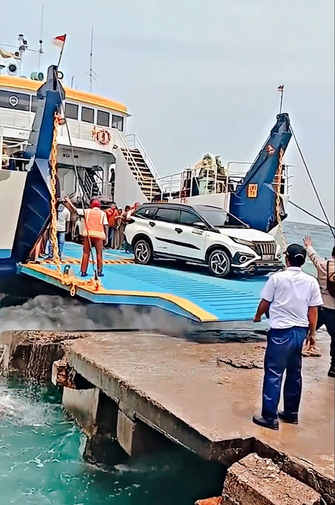 The process of disembarking cars from the ferry