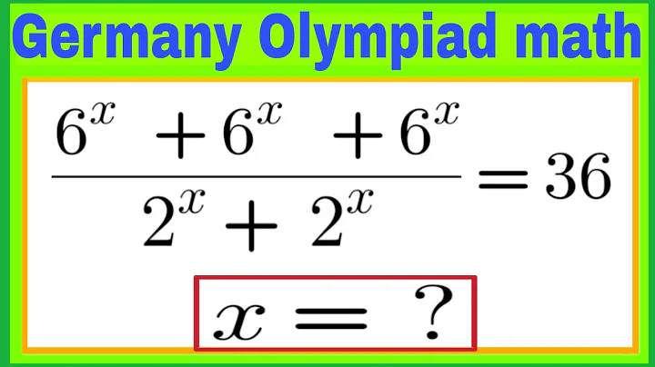 Germany Olympiad Math Problem | Can You Solve for x? 🤔 | Only Genius Can Solve This Fast! #Olympiad 