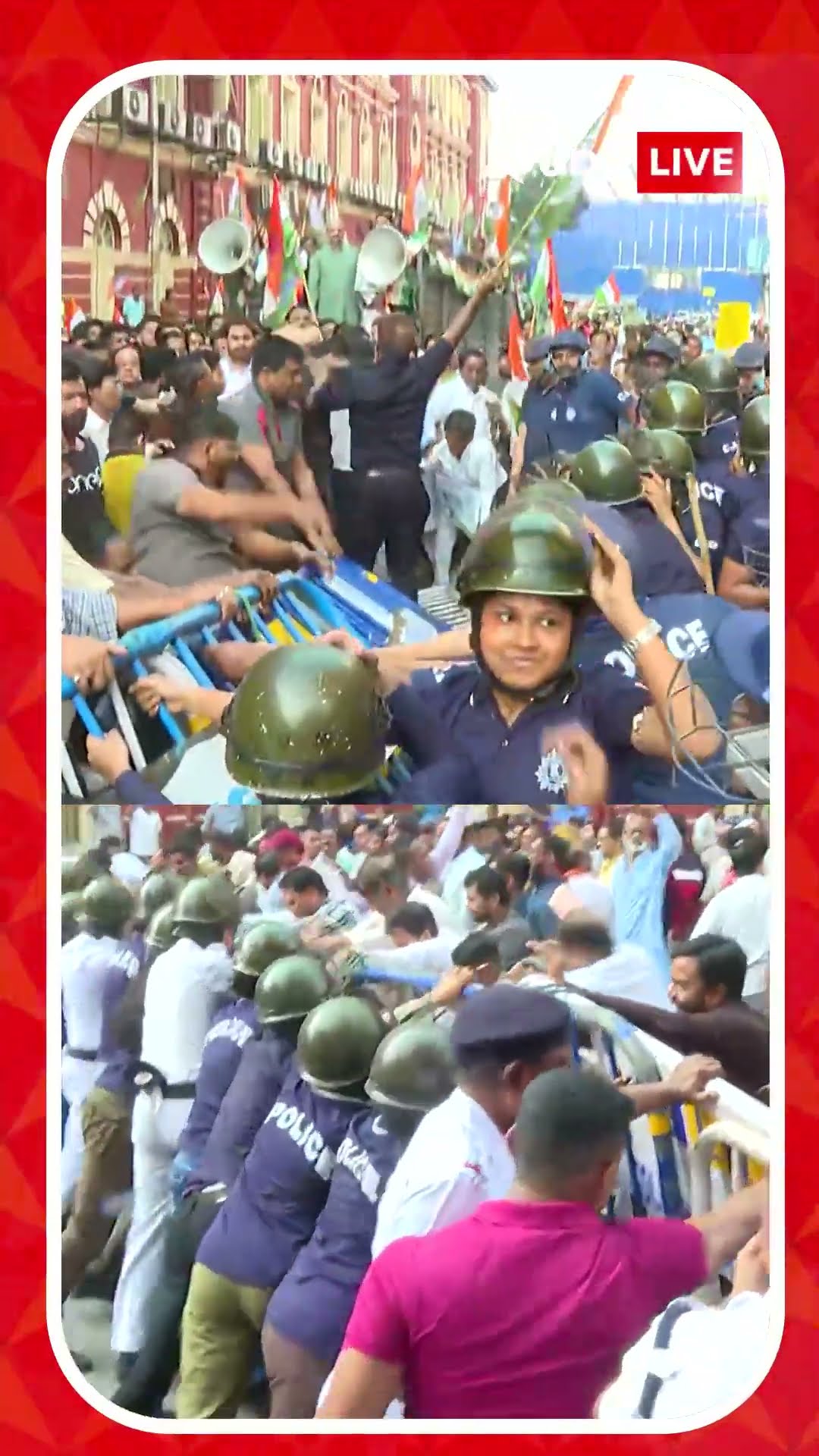 কলকাতা পুরসভার সামনে ধুন্ধুমার পরিস্থিতি, কংগ্রেসের মিছিল আটকাল পুলিশ