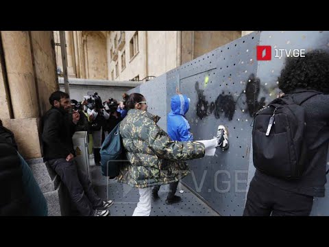 საპროტესტო აქცია პარლამენტთან - თეონა ხუბულავას ჩართვა
