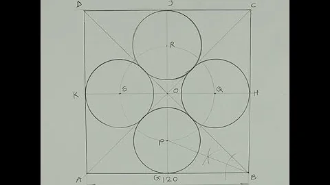 How to draw four equal circles inside a square touching one side and other two circles. - TD - ED