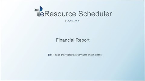 Financial Report - eResource Scheduler - Enbraun