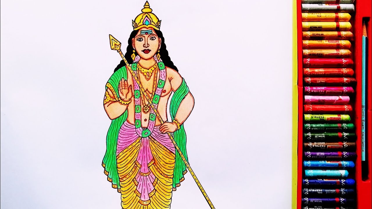 How to Draw God's Murugan Timelapse Drawing Painting Of Lord Murugan