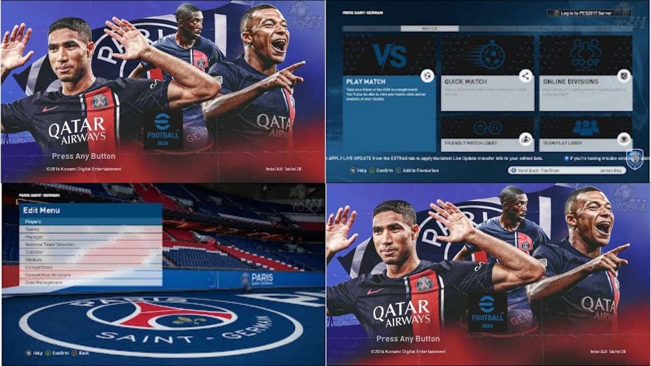 PES 2017 | New PSG Menu Graphic Season 2024 - YouTube