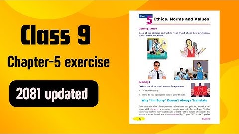 Class Nine English Chapter-5 Exercise | Ethics Norms And Values | English Book | Books Guide Nepal