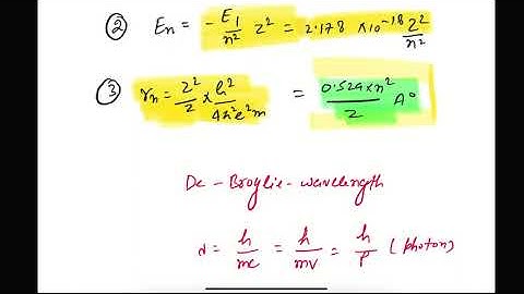 Chemistry list of important topics IIT JAM BT 2026 (ATOMIC STRUCTURE)