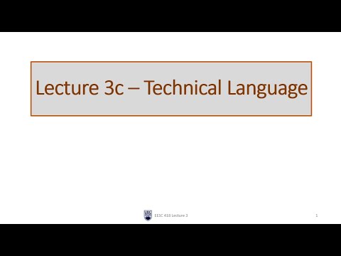 Lecture 3c   Technical Language