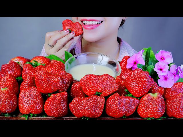 ASMR DÂU MỘC CHÂU - MỘC CHÂU STRAWBERRIES EATINGG SOUNDS | LINH-ASMR