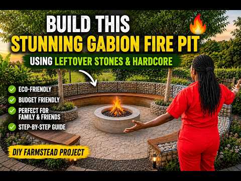How to Build a Stunning Gabion Fire Pit Using Leftover Stones & Hardcore | Step-by-Step Guide 🔥