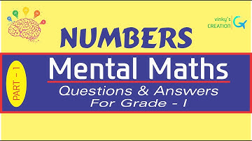 Mental Maths for Class 1 // Mental Maths - Numbers // Part-1 // Qualitative Math Test for Grade 1