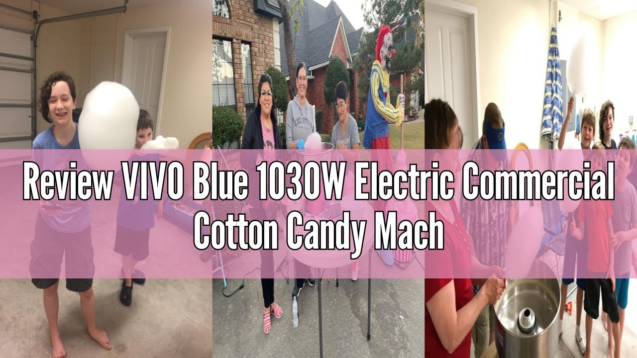 Review VIVO Blue 1030W Electric Commercial Cotton Candy Machine, Candy Floss Maker CANDY-V001B