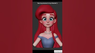 3D Sculpt Disney Princess Ariel #shorts #ZBrush #sculpting #artist #art
