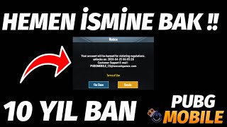 HEMEN İSMİNİ KONTROL ET !! HESAPLAR 10 YIL BAN YEMEYE BAŞLADI PUBG Mobile YENİ BAN SİSTEMİ