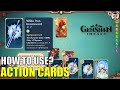 How to use action cards and support effect in genius invokation tcg  genshin impact