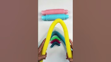 Relaxing ASMR Creating Rainbow POP-TUBE ASMR #diy #satisfyingvideos #relaxing #oddasmr #fun #crunchy