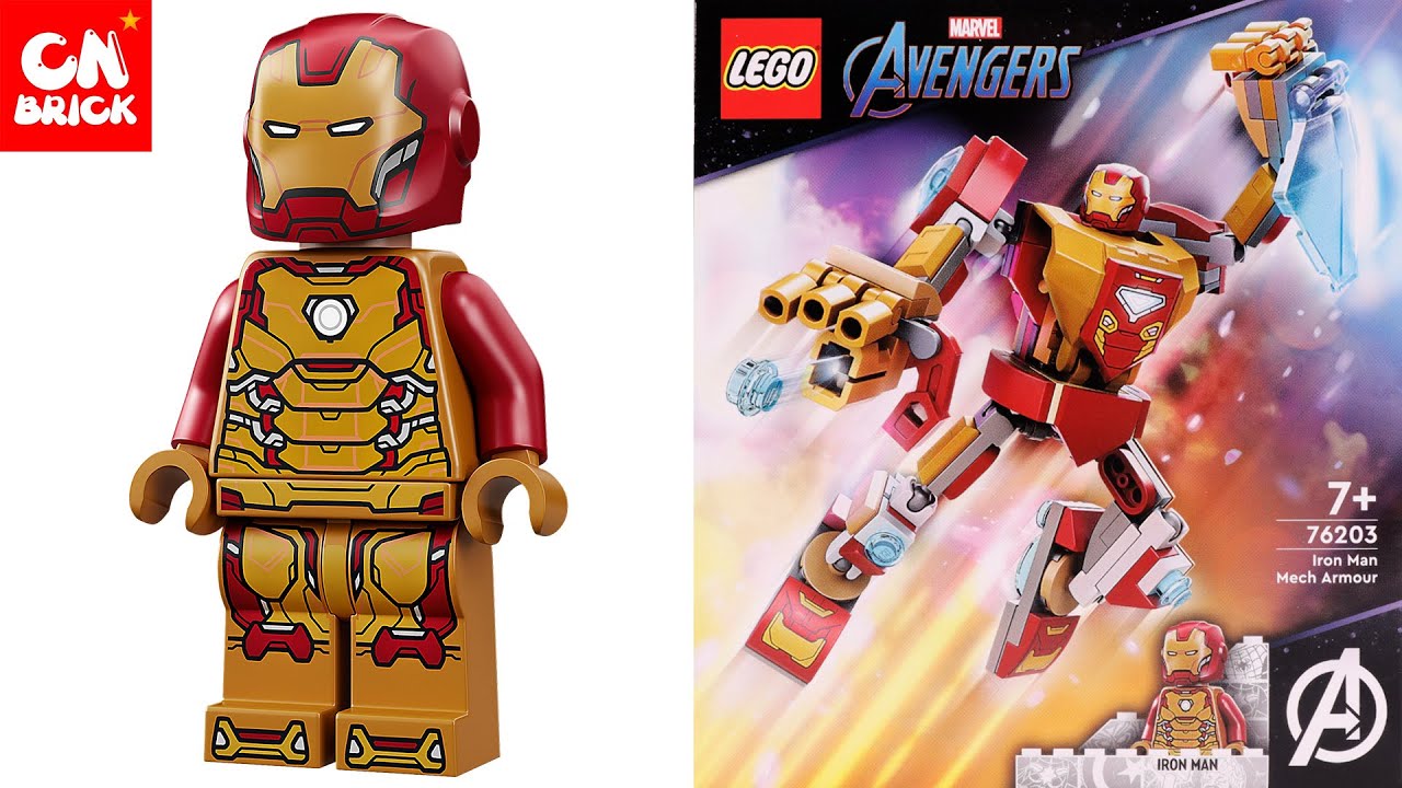 LEGO Marvel Avengers Iron Man golden armor Minifigure 76203 Tony