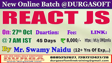 REACT JS Online Training @ DURGASOFT