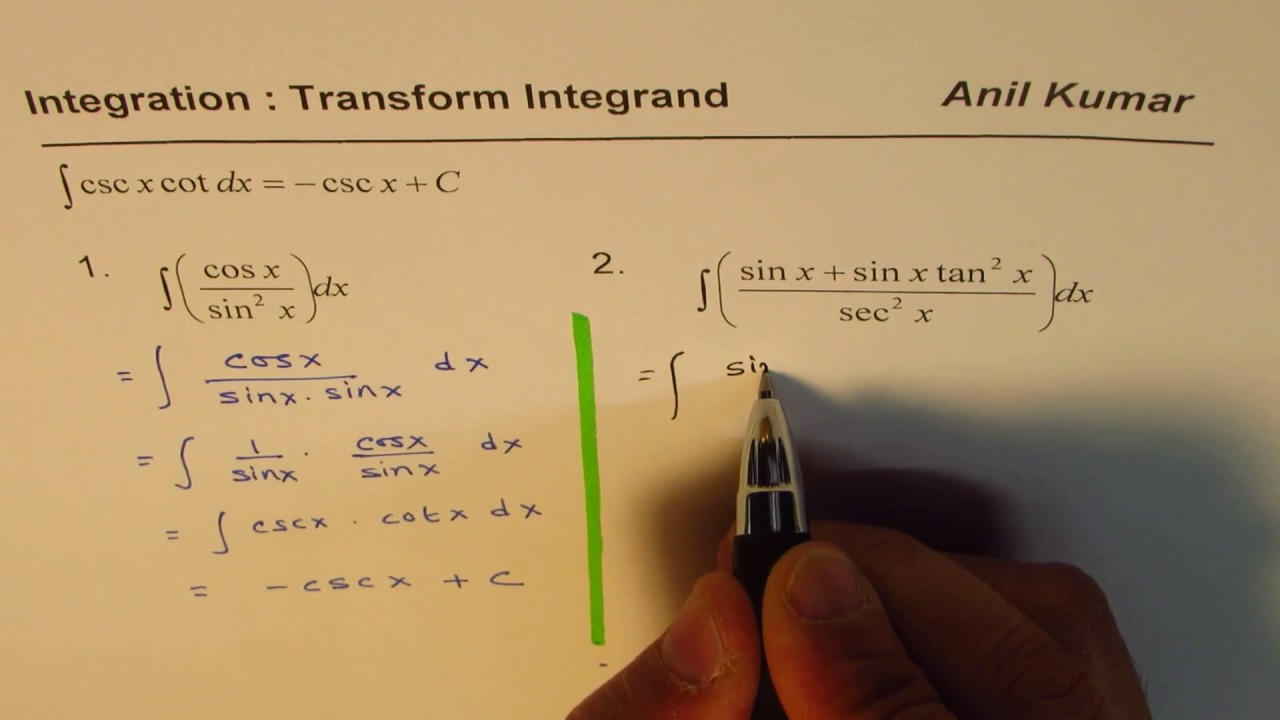 Integral Of Trigonometric Function By Transformation YouTube Integral Of Trigonometric Function By Transformation YouTube