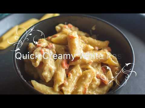 Quick Creamy White Pasta / Indian Style Pasta
