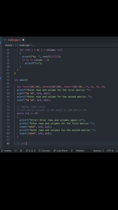 C Program to Multiply Two Matrices Using Multi-dimensional Arrays # ...