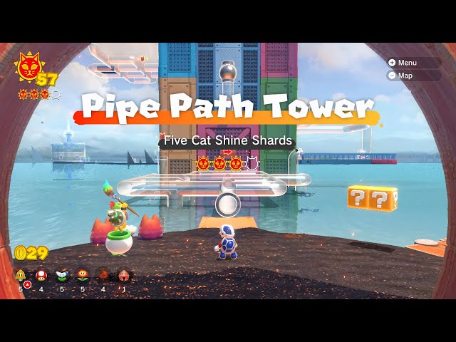 ビルバリ マリンゲーム Pipe Path Tower: Five Cat Shine Shards Location | Bowser's