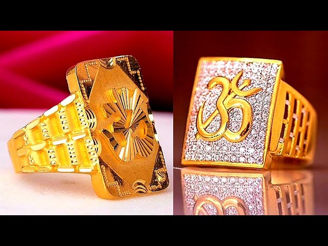 1 Gram Gold Forming Om Stunning Design Superior Quality Ring for Men -  Style B080 – Soni Fashion®